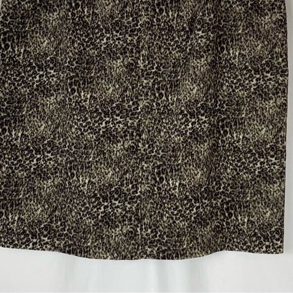 Talbots  Brown Tan Animal Print 100% Cotton Velvet Party Event Skirt NWT Size 16 - Picture 6 of 13